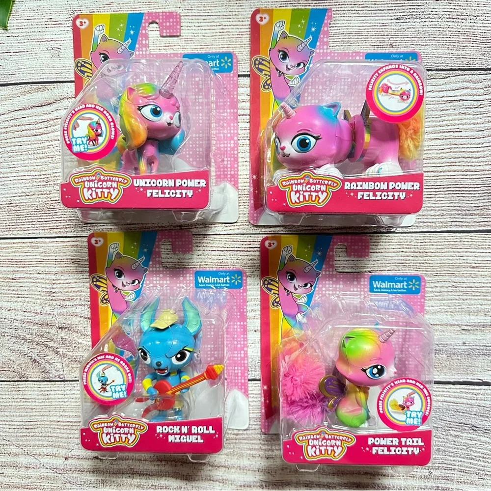 Rainbow Butterfly Unicorn Kitty Complete Set NEW